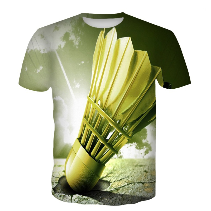 Badminton Shuttlecock - เสื้อยืดแบดมินตัน ลายลูกขนไก่ พิมพ์ลาย 3 มิติ สตรีทแวร์