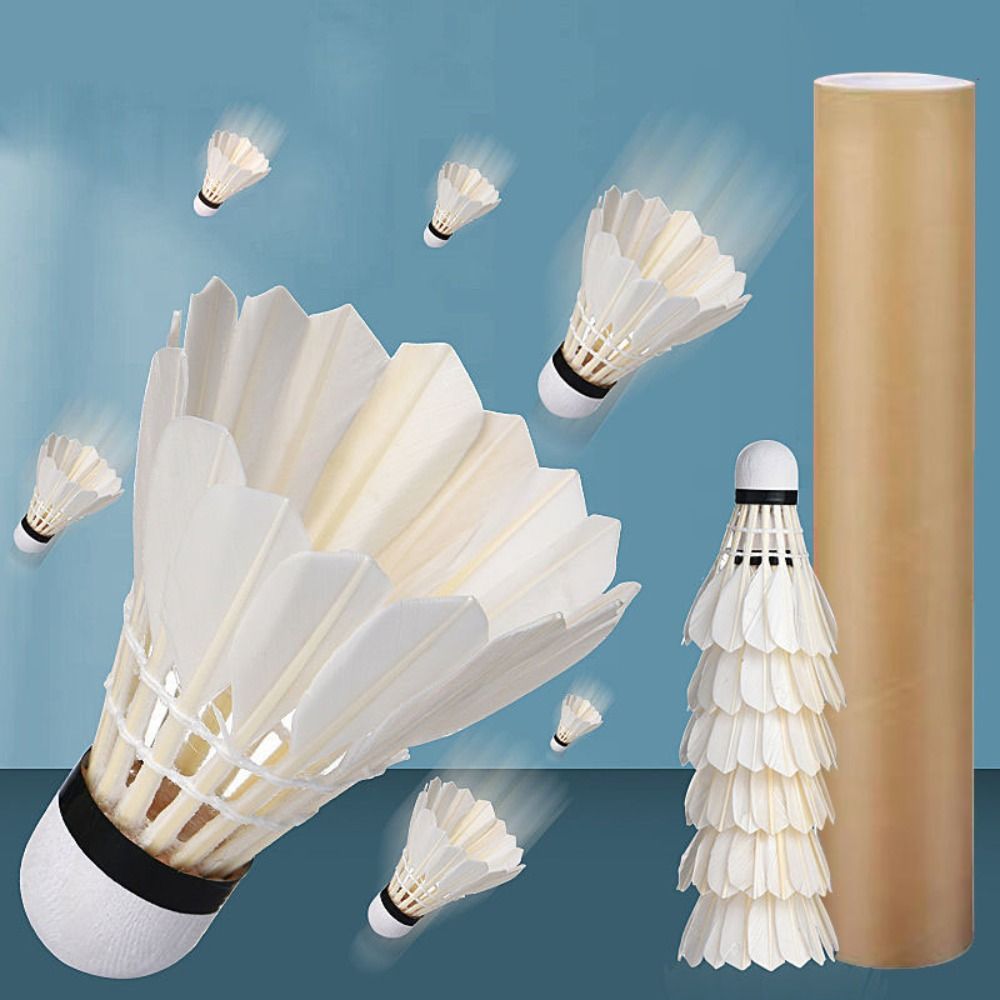 3/6/12 ชิ้น ลูกแบดมินตันสีขาวใ - Feather Shuttlecock บทวิจารณ์และราคา